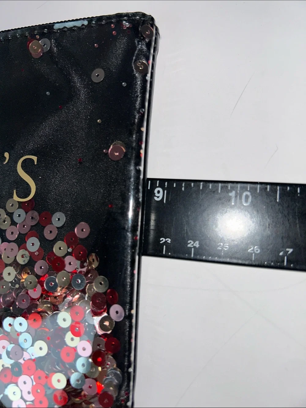 Victoria's Secret Floating Confetti Sequin Wristlet Pouch.
